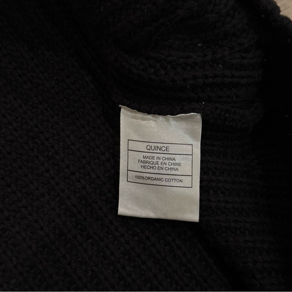 Quince 100% Organic Cotton Fisherman Crew Neck Black Sweater Size XL - Picture 11 of 14